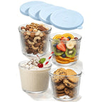 Ribbed Glass Prep Bowls with Lids