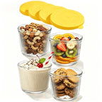 Ribbed Glass Prep Bowls with Lids