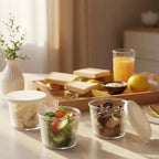 Ribbed Glass Prep Bowls with Lids