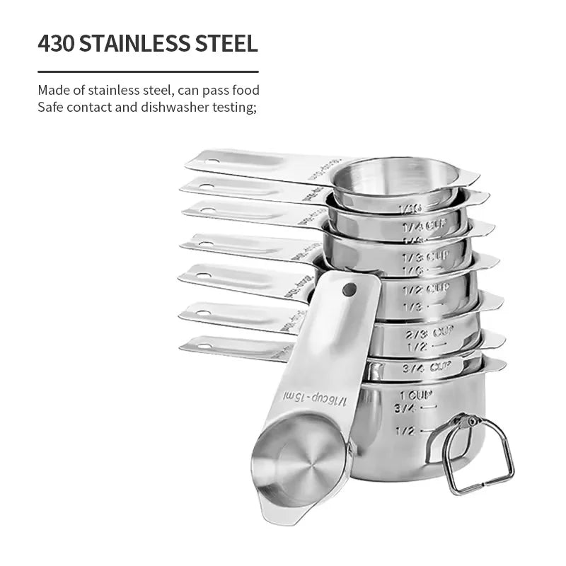 Stainless Steel Measuring Cup & Spoon Set