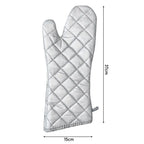 Extra-Long Silver Oven Mitts — Pair