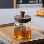 Glass Honey Jar with Wooden Dipper