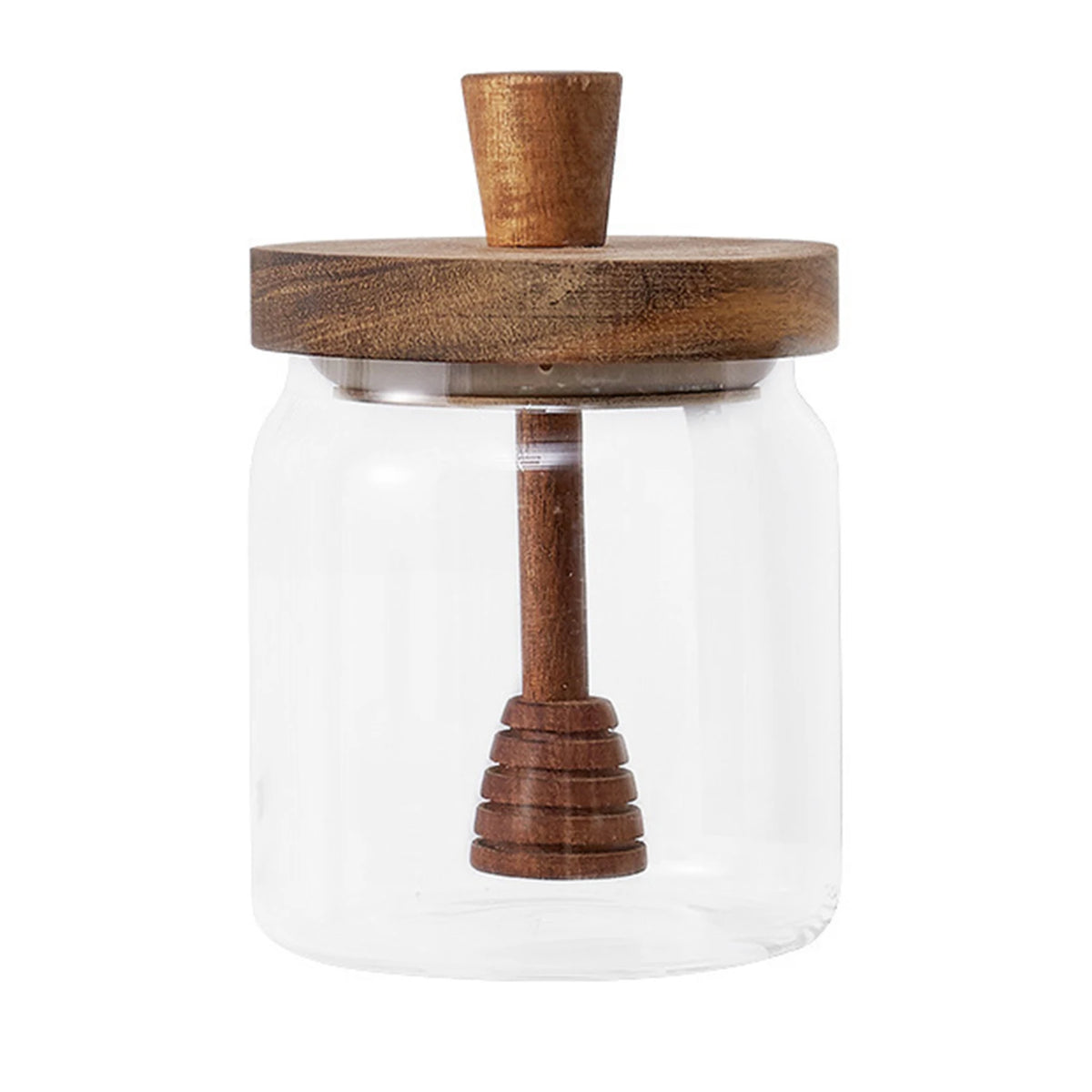 Glass Honey Jar with Wooden Dipper