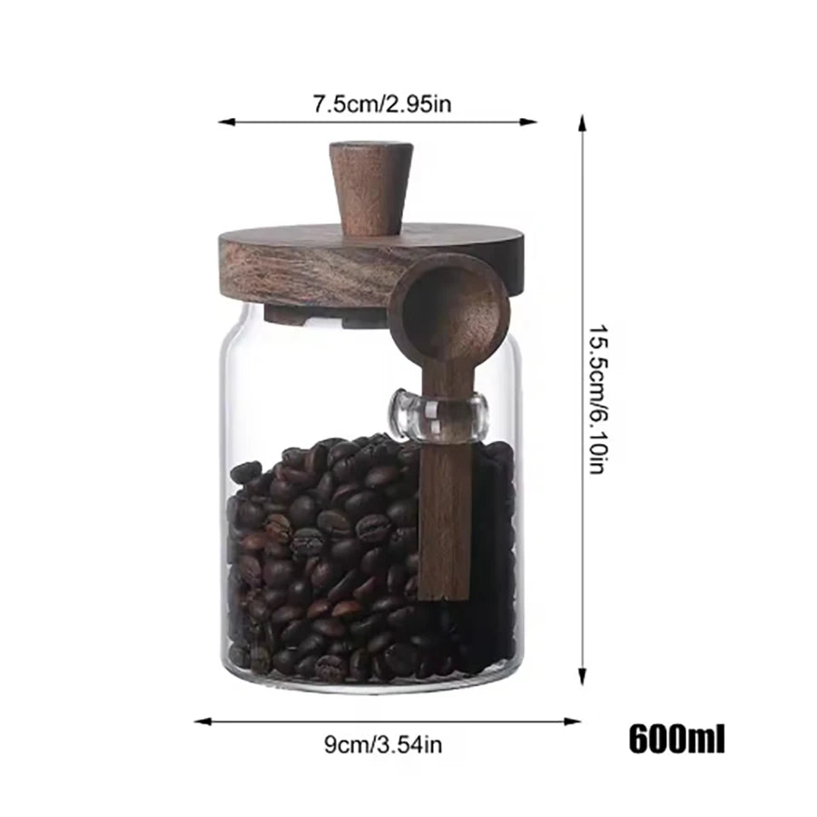 Glass Pantry Jar with Wooden Lid & Scoop