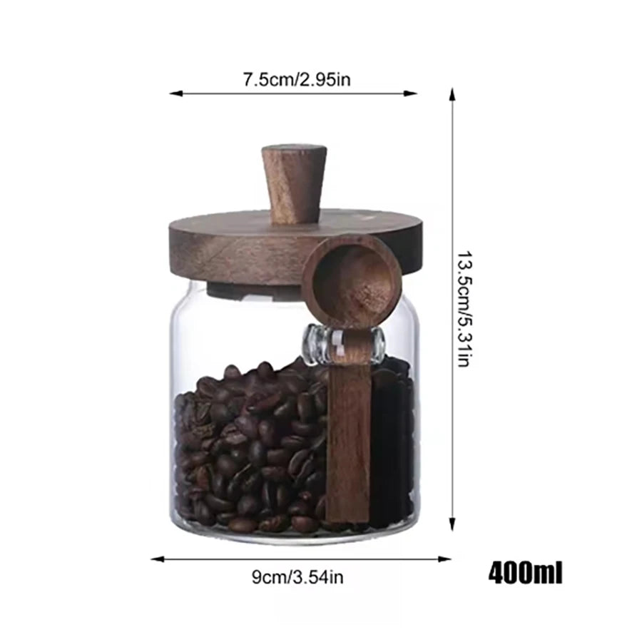 Glass Pantry Jar with Wooden Lid & Scoop
