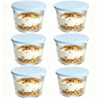Ribbed Glass Prep Bowls with Lids
