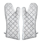 Extra-Long Silver Oven Mitts — Pair