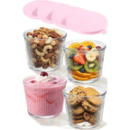 Ribbed Glass Prep Bowls with Lids