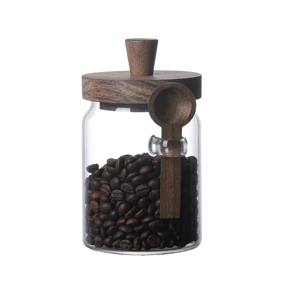 Glass Pantry Jar with Wooden Lid & Scoop
