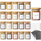 Glass Spice Jars with Bamboo Lids