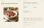 Sample recipe spread from Mediterranean Made Easy: Greek Yogurt Berry Walnut Bowl breakfast recipe with photo, ingredients, directions and nutrition