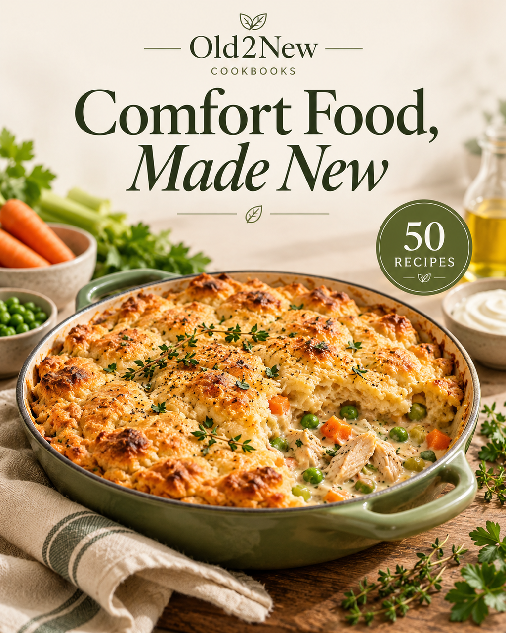 Comfort Food, Made New — 50-Recipe Digital Cookbook by Old2New Cookbooks