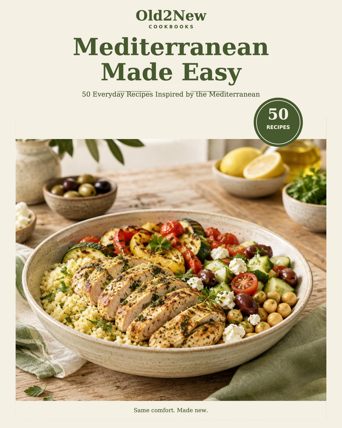 Mediterranean Made Easy — 50-Recipe Digital Cookbook by Old2New Cookbooks